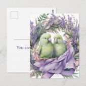 Lavender Liefdesvogels Briefkaart (Voorkant / Achterkant)