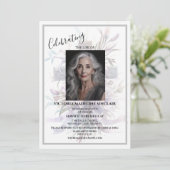 Lavender life of Photo Funeral Invitation Kaart (Staand voorkant)