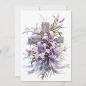 Lavender life of Photo Funeral Invitation Kaart (Achterkant)