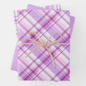 Lavender, Light Pink & White Plaid Inpakpapier Vel (In situ)