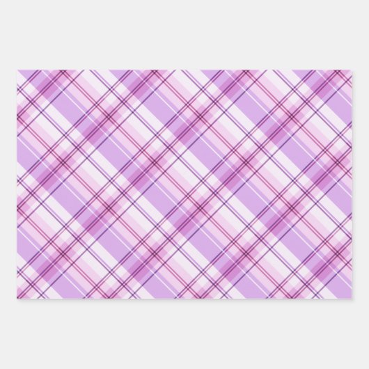 Lavender, Light Pink & White Plaid Inpakpapier Vel (Voorkant)