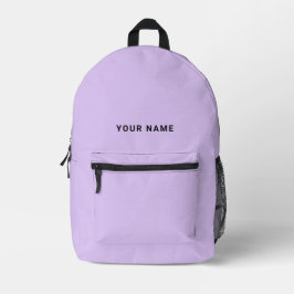 Lavender light purple Custom Name Backpack Bedrukte Rugzak