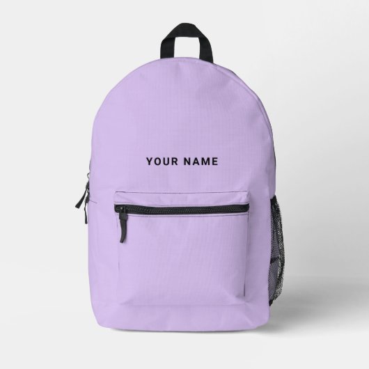 Lavender light purple Custom Name Backpack Bedrukte Rugzak (Voorkant)