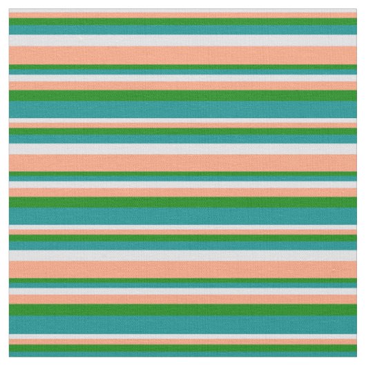 Lavender, Light Salmon, Green & Dark Cyan Lines Stof (Close Up)