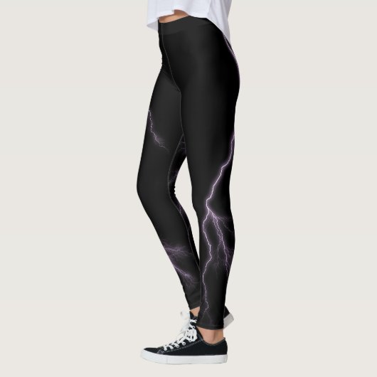 Lavender Lightning Strikes Spandex-Leggings Leggings (Links)