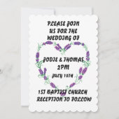 LAVENDER LIJST HEART WEDDING INVITATIONS CUSTOM KAART (Voorkant)