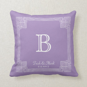 Lavender Lijst Monogram Weddenschap Pillow Kussen