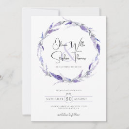 Lavender Lila Floral Botanical Boho Save the Date Kaart