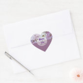 Lavender Lila Floral Roos Wedding Hart Sticker (Envelop)