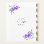 Lavender Lila Floral Wedding Planner (Achterkant)