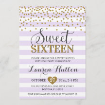Lavender Lila Gold Sweet Sixteen Birthday