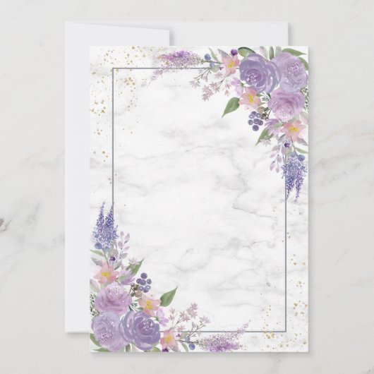 Lavender Lila Gold Vellum Overlay Photo Wedding Kaart (Achterkant)