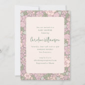 Lavender Lila Green Floral Baby shower Kaart (Voorkant)