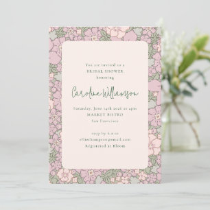 Lavender Lila Green Floral Vrijgezellenfeest Kaart