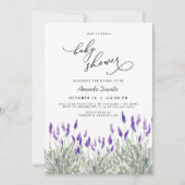 Lavender Lila Greenery Gender Neutral Baby shower Kaart (Voorkant)