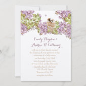 Lavender Lila Love Bird Wedding Kaart (Voorkant)