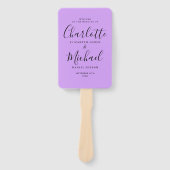 Lavender Lila Orchid Script Wedding Program Handwaaier (Voorkant)