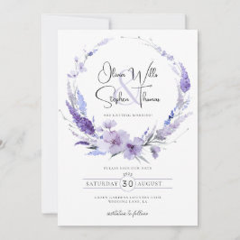 Lavender Lila Paars Floral Boho Save the Date Kaart