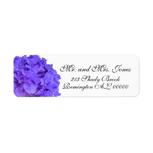 Lavender lila paars Hydrangeas Etiket (Voorkant)
