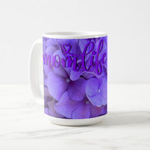 Lavender lila paars Hydrangeas purple Flowers Koffiemok
