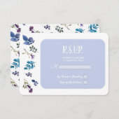 Lavender Lila Paars Iris Spring Floral RSVP (Voorkant / Achterkant)