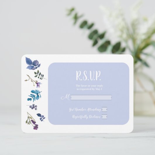 Lavender Lila Paars Iris Spring Floral RSVP (Staand voorkant)