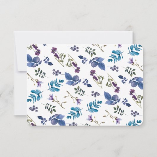 Lavender Lila Paars Iris Spring Floral RSVP (Achterkant)