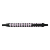Lavender Lila Paars Silver Glitter Stripes Blauwe Inkt Pen (Achterkant)