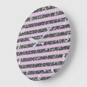 Lavender Lila Paars Silver Glitter Stripes Grote Klok (Hoek)