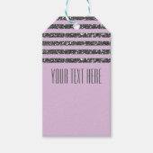 Lavender Lila Paars Silver Glitter Stripes Party Cadeaulabel (Voorkant)