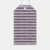 Lavender Lila Paars Silver Glitter Stripes Party Cadeaulabel (Achterkant)