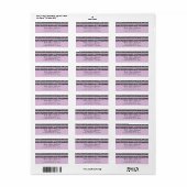 Lavender Lila Paars Silver Glitter Stripes Party Etiket (Full Sheet)