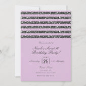 Lavender Lila Paars Silver Glitter Stripes Party Kaart (Voorkant)