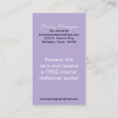 Lavender Lila Paarse Black Damask Visitekaartjes (Achterkant)