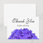 Lavender lila paarse hydrangebloemen bedankkaart (Voorkant / Achterkant)
