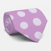 Lavender + lila stippen stropdas (Opgerold)