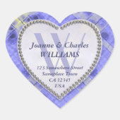 Lavender Lila Sun Sparkle Monogramed Stickers (Voorkant)