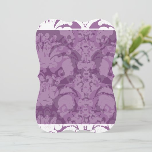 Lavender Lila uitnodiging tot huwelijk (Staand voorkant)