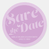 Lavender Lila Vlaanderen Typografie Sparen de Datu Ronde Sticker (Voorkant)