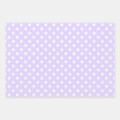 Lavender Lila White Stars Polka Dots Inpakpapier Vel (Voorkant 3)