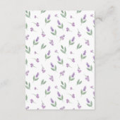 Lavender Lilac Floral Arch Accommodation Informatiekaartje (Achterkant)