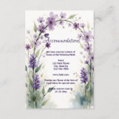 Lavender & Lilac Floral Arch Accommodations Informatiekaartje (Voorkant)