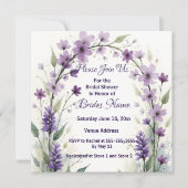 Lavender & Lilac Floral Arch Bridal Shower Kaart (Voorkant)