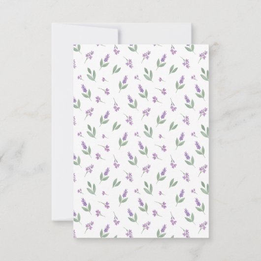 Lavender & Lilac Floral Arch Directions Card  Bedankkaart (Achterkant)