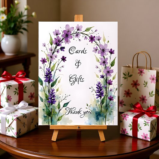 Lavender & Lilac Floral Arch Gifts Reclamebord Met Voetstuk