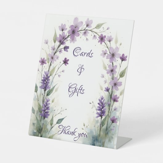 Lavender & Lilac Floral Arch Gifts Reclamebord Met Voetstuk (Voorkant)