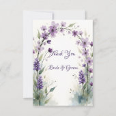 Lavender & Lilac Floral Arch Photo Thank you Card Bedankkaart (Voorkant)