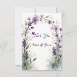 Lavender & Lilac Floral Arch Photo Thank you Card Bedankkaart