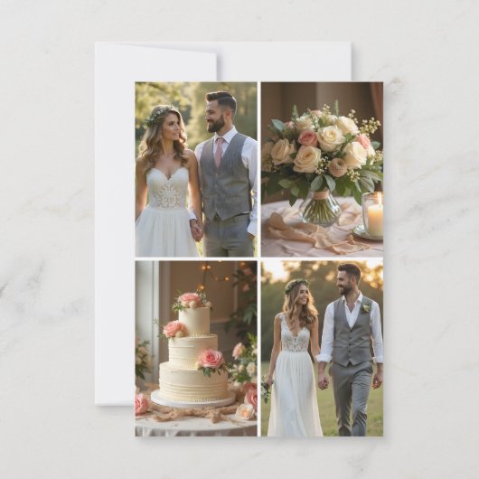 Lavender & Lilac Floral Arch Photo Thank you Card Bedankkaart (Achterkant)