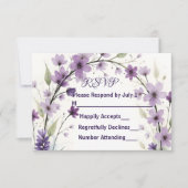 Lavender Lilac Floral Arch RSVP Card (Voorkant)